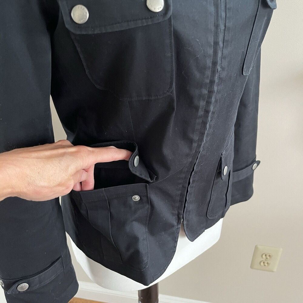Rag & Bone Utility Army Jacket size 4 Black Elbow Patch - Picture 10 of 13